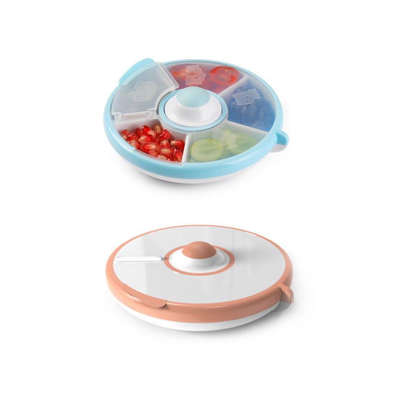 子供用 PP プラスチック分割 スナックプレート BPA 無 5 コンパートメント 大型薬剤錠剤オーガナイザー